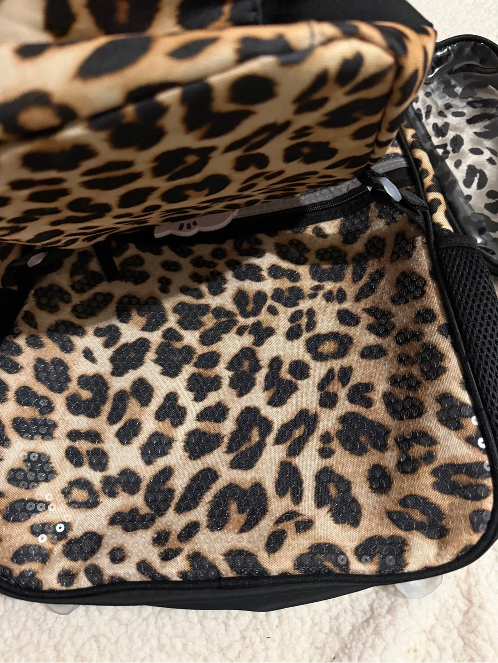 Wonderkids Leopard Print Backpack - Black & Tan